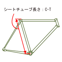 シートチューブ長さ:C-T