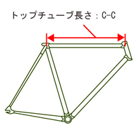 トップチューブ長さ:C-C