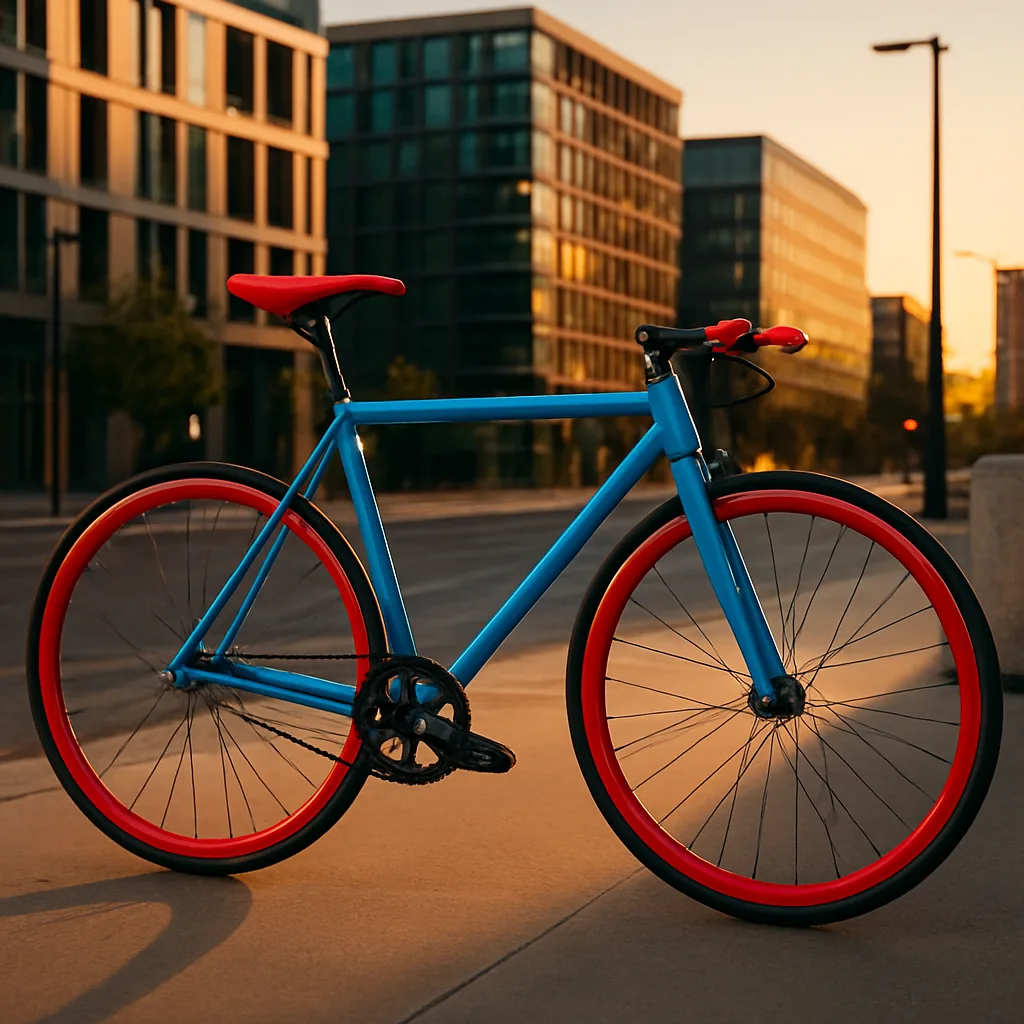 Fixed gear bike in urban setting 1