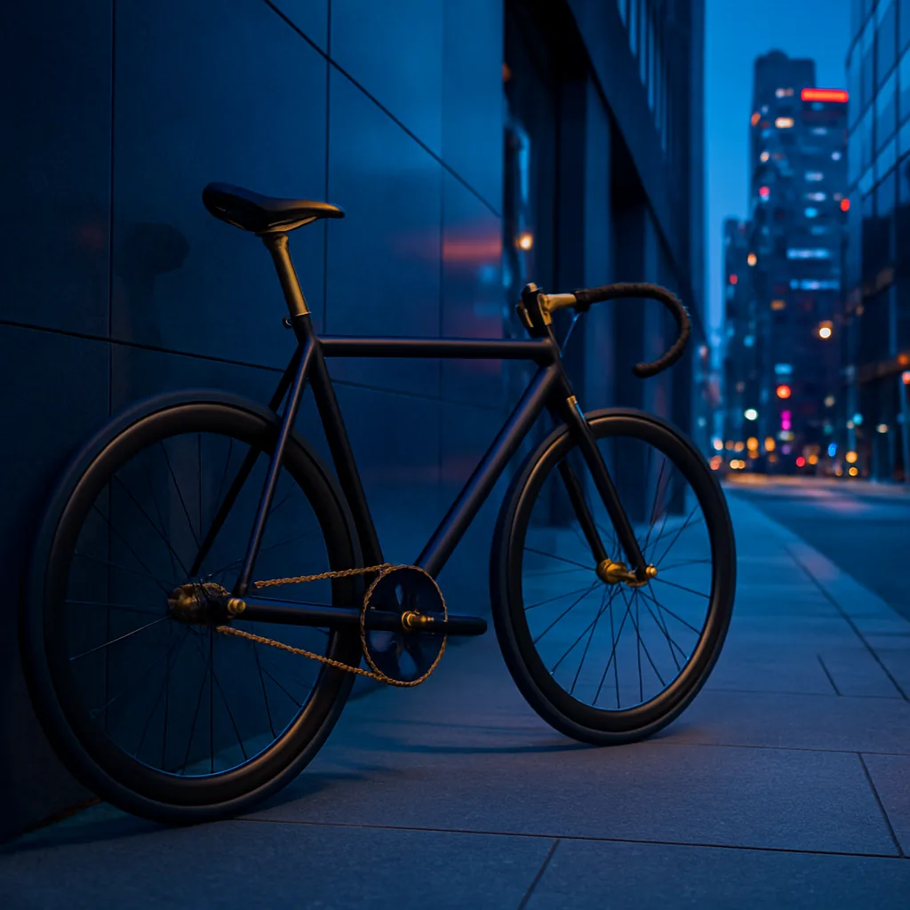 Fixed gear bike in urban setting 2