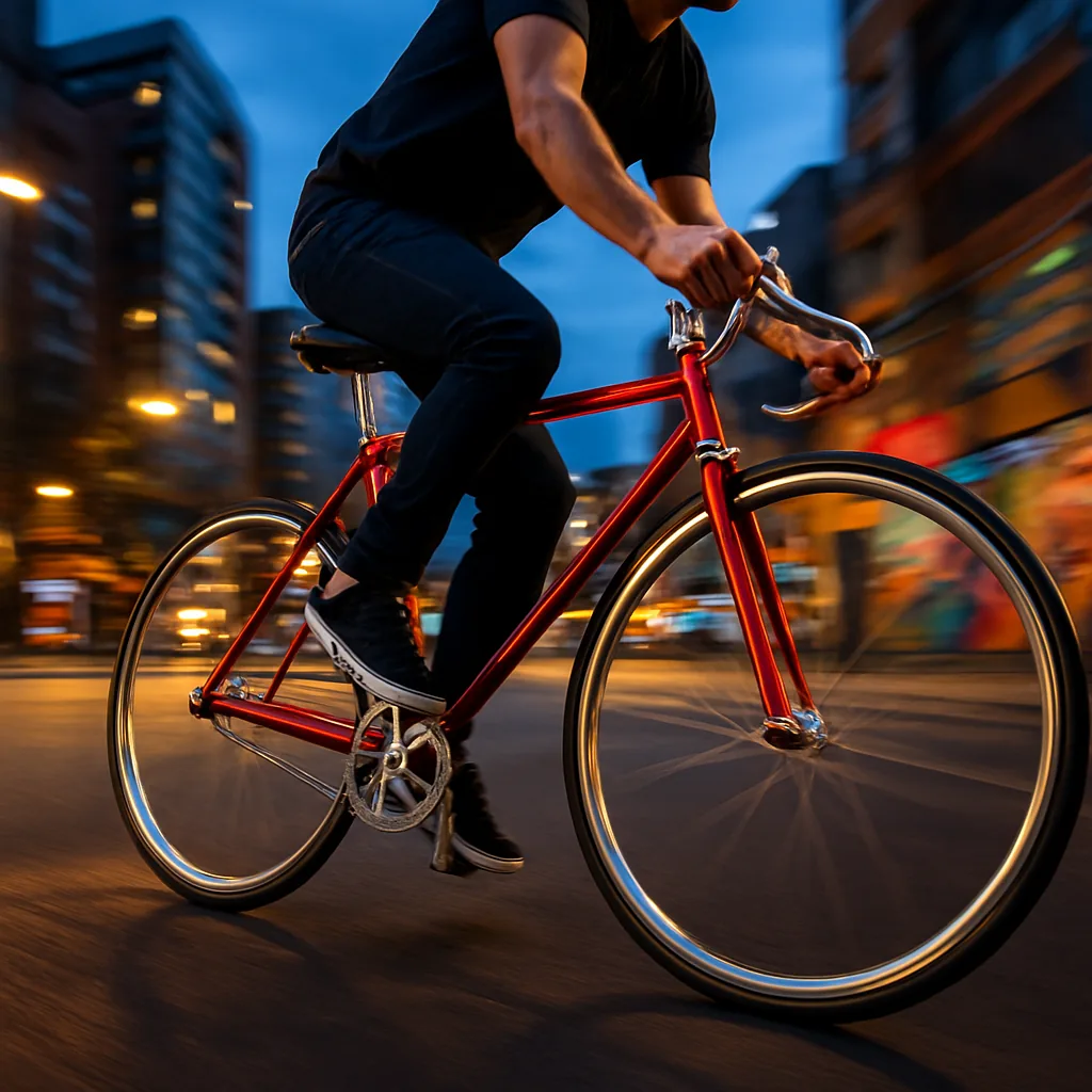 Fixed gear bike in urban setting 3